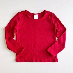 Hanna Andersson Long Sleeve Pima Tee In Hanna Red 100